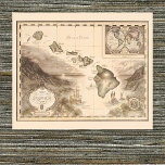 Antique Map Of The Sandwich Isles, Hawaii 1700s Poster at Zazzle