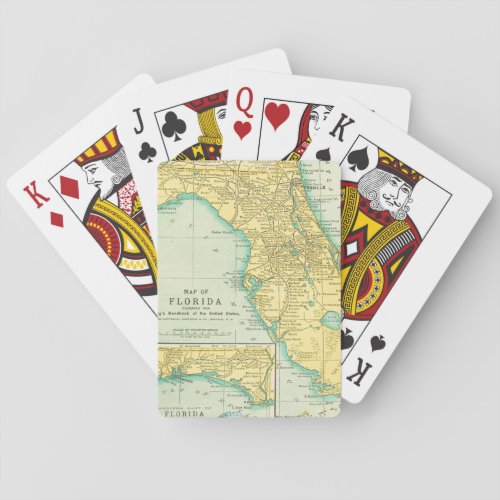 Antique Map of the State of Florida USA Playing Cards
