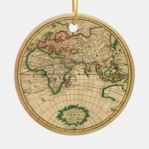 Antique Map of the World Ceramic Ornament