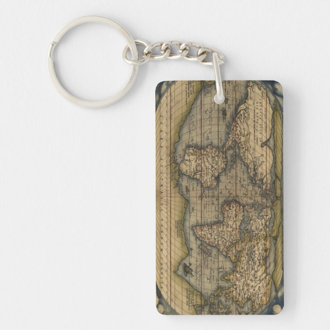 Antique Map of the World Keychain (Front)