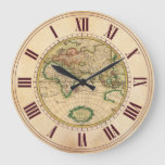 Antique Map Of The World Large Clock at Zazzle
