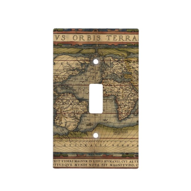 Antique Map of the World Light Switch Cover (Front)