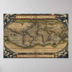 Antique Map of the World Poster
