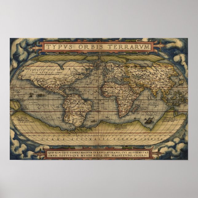 Antique Map of the World Poster (Front)
