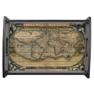 Antique Map of the World Serving Tray