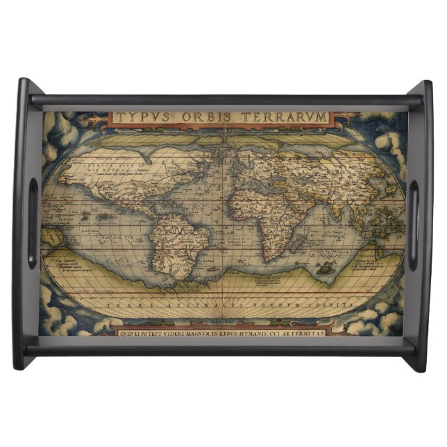 Antique Map of the World Serving Tray (Front)