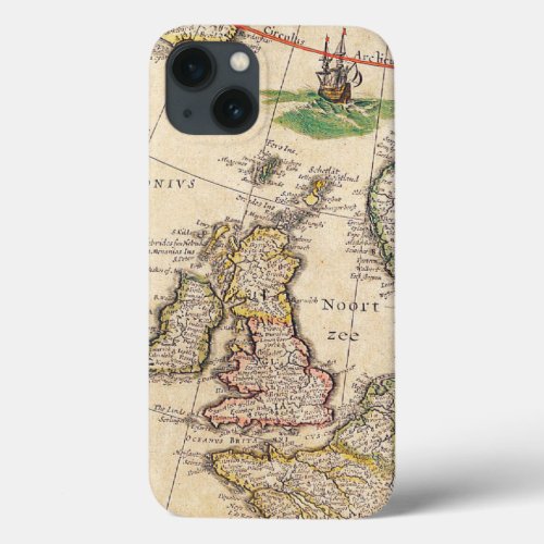 Antique Map of United Kingdom iPhone 13 Case