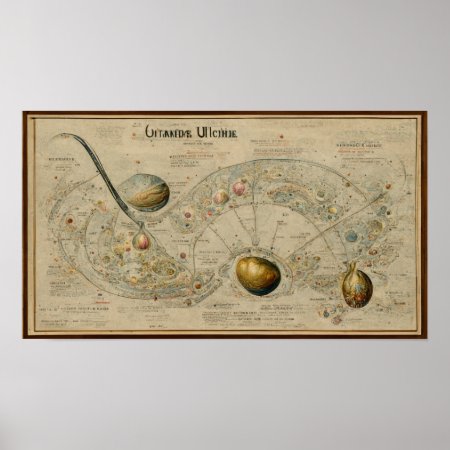 Antique Map Of Uranus Poster