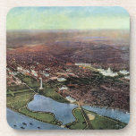 Antique Map of Washington DC and the Potomac River Beverage Coaster