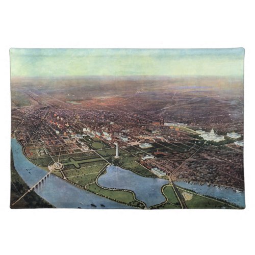 Antique Map of Washington DC and the Potomac River Cloth Placemat