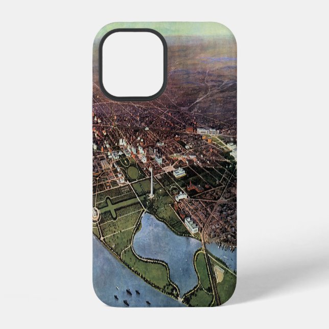 Antique Map of Washington DC and the Potomac River Iphone Case (Back)