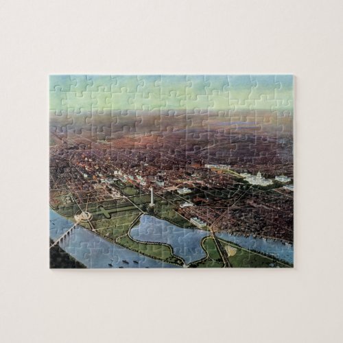 Antique Map of Washington DC and the Potomac River Jigsaw Puzzle