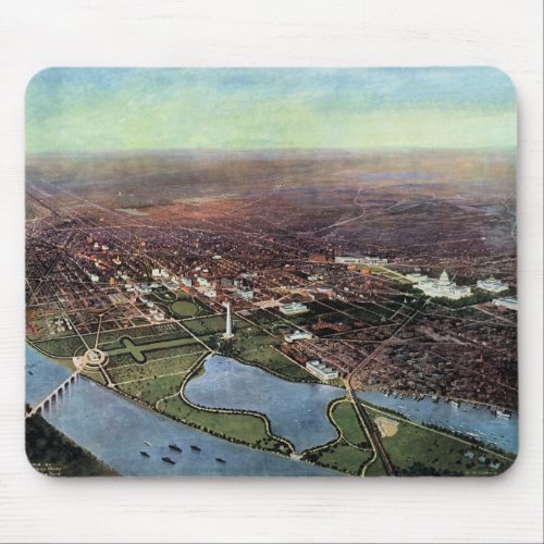 Antique Map of Washington DC and the Potomac River Mouse Pad