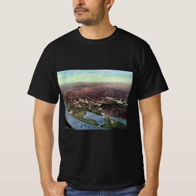 Antique Map of Washington DC and the Potomac River T-Shirt (Front)