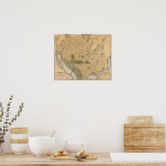 Antique Map of Washington DC Poster | Zazzle