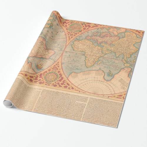 Antique Map _ Orbis Terrae Compendiosa Descritio Wrapping Paper