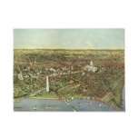 Antique Map, Panoramic View of Washington DC Doormat