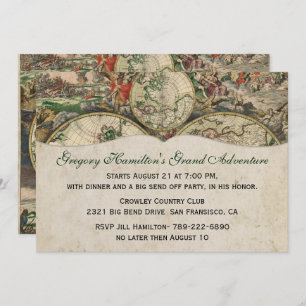 Antique Map Party Invitation