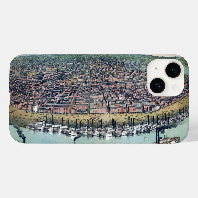 Antique Map Saint Louis Missouri Mississippi River Case-Mate iPhone Case (Back (Horizontal))