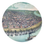Antique Map Saint Louis Missouri Mississippi River Classic Round Sticker