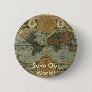 Antique Map Series Button