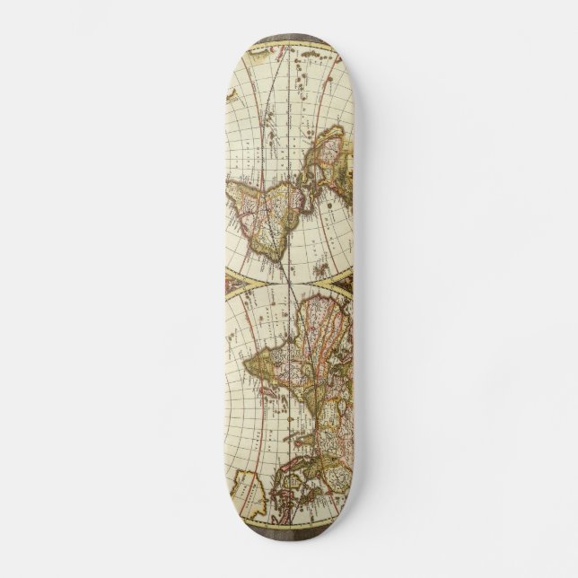 Antique Map Skateboard Deck (Front)