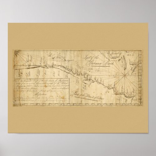 Antique Map Straits of Bahama Nautical Chart