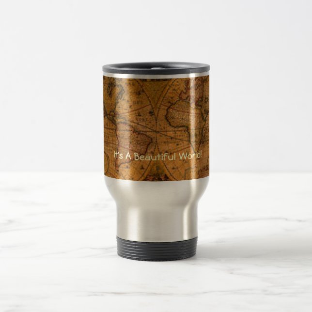 ANTIQUE MAP TRAVEL MUG (Center)