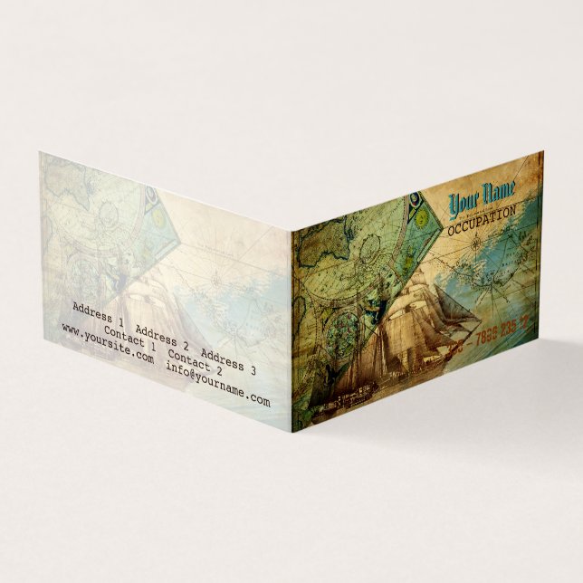 Antique Map Vintage - Business Card (Outside)