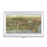 Antique Map with a Panoramic View of Washington DC Business Card Case