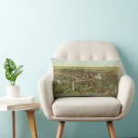 Antique Map with a Panoramic View of Washington DC Lumbar Pillow