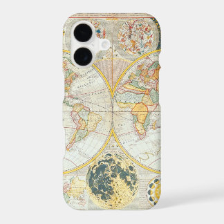 Antique Maps of the WorldDouble Hemisphere World iPhone 17 Case