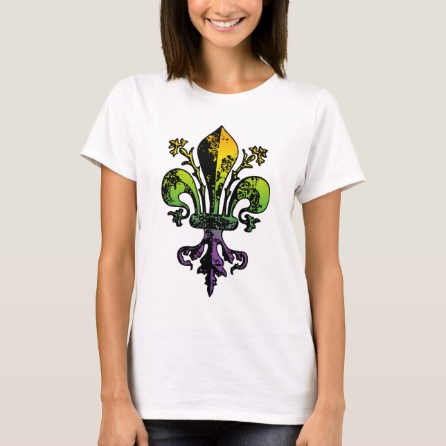 Antique Mardi Gras Fleur T-Shirt (Front)