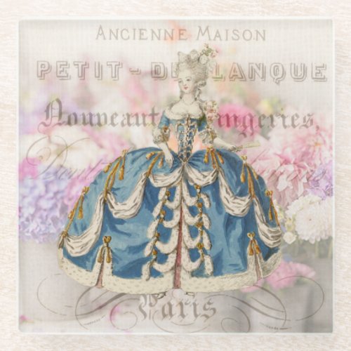 Antique Marie Antoinette Glass Coasters