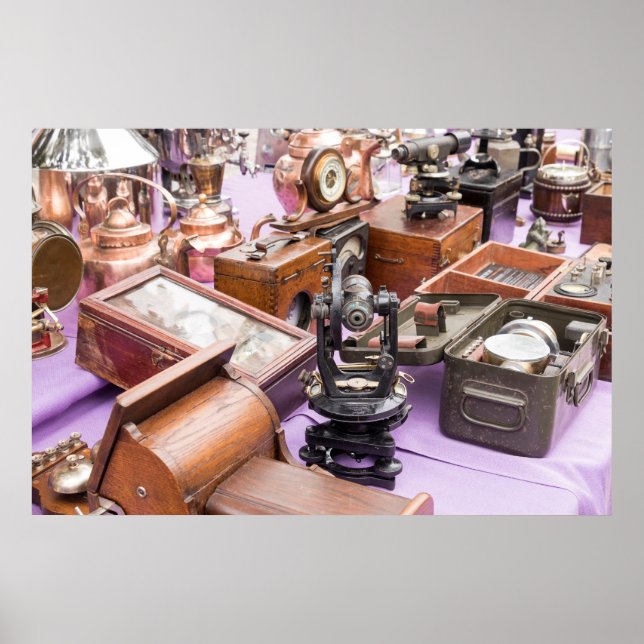 Antique Maritime Navigating Tools Poster (Front)