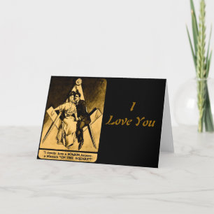 Antique Masonic Freemason Square Love Valentine Holiday Card