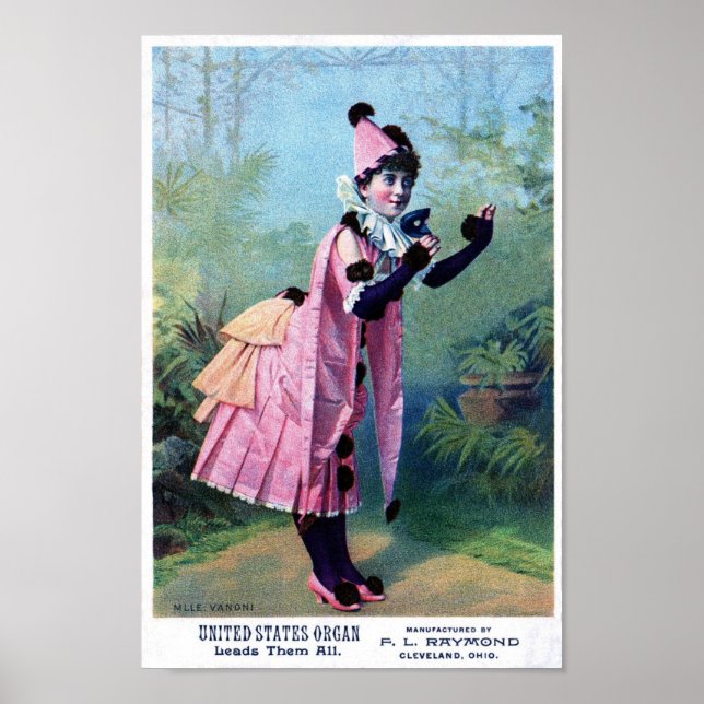 Antique Masquerade Girl Poster (Front)