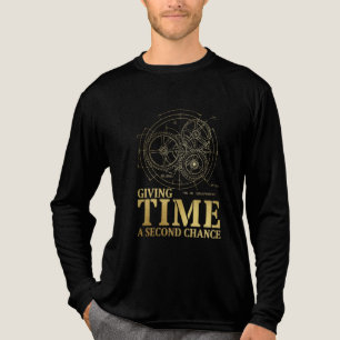 Antique mechanical clock diagram Tri-Blend shirt