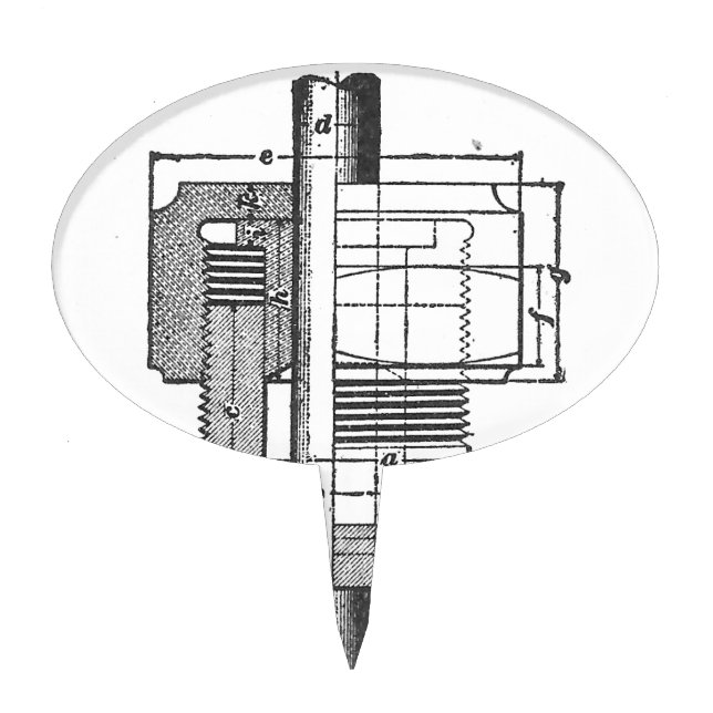 Antique Mechanical Tool Engineer Cake Topper (Front)
