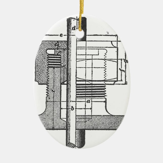 Antique Mechanical Tool Engineer Ceramic Ornament (Front)