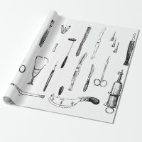 Antique medical instruments gift wrap