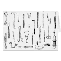 antique medical instruments greeting card