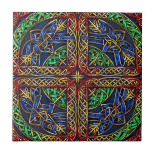 Antique Medieval Celtic Knots Ceramic Tile