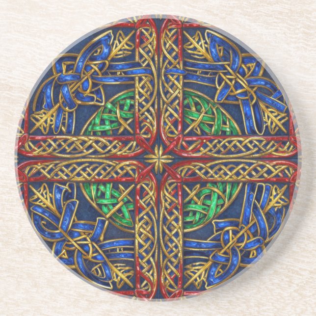 Antique Medieval Celtic Knots Coaster (Front)