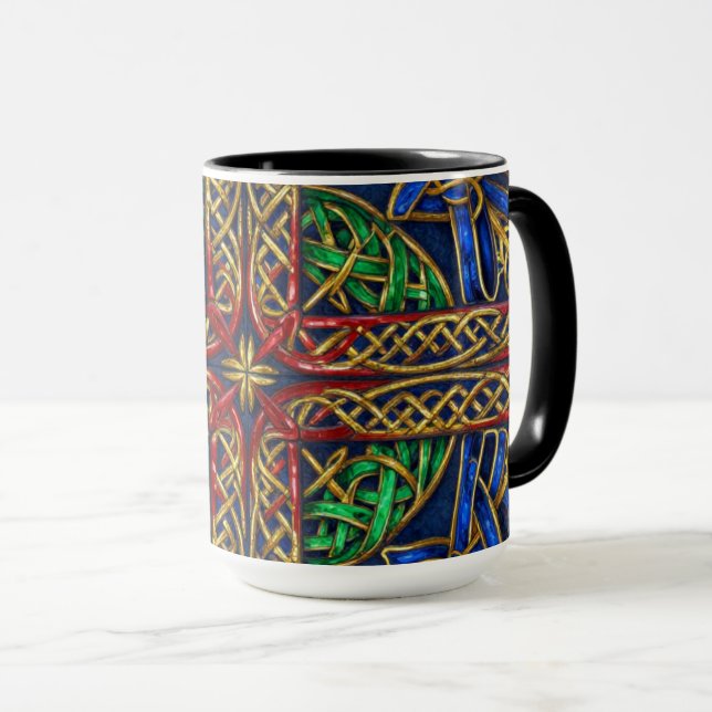 Antique Medieval Celtic Knots Mug (Front Right)