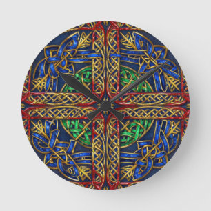 Antique Medieval Celtic Knots Round Clock