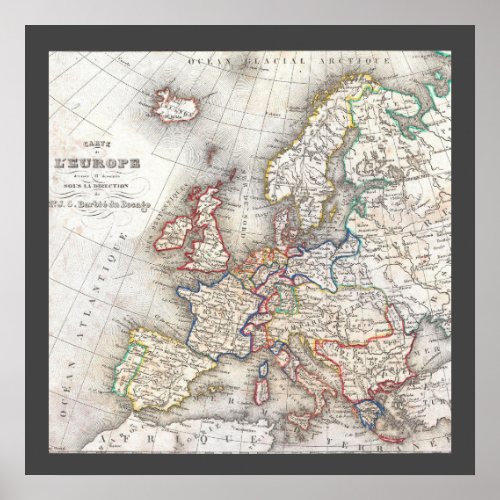 Antique medieval historical retro World Map Poster