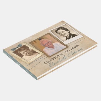 Antique Memories | Vintage Birthday Anniversary Guest Book by keyandcompass at Zazzle