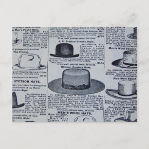 Antique Mens Hats Postcard