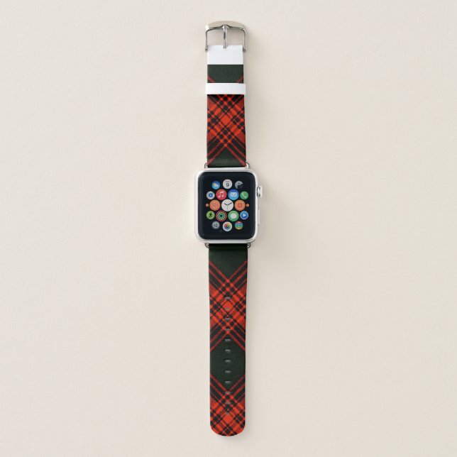 Antique Menzies Hunting Tartan Plaid Pattern Apple Watch Band (Front)